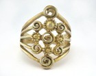 Flowers Ring Adjustable Raw Brass  19 5mm 9 5us Inner Size  4417