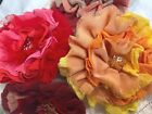Vintage Applique Boho Flower Layered Netting Beads Hand Sewn 3 5  Sequins 1pc