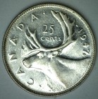 1947 Ml Canada Silver 25 Cents Bu 25c Canadian Quarter Uncirculated Coin