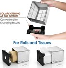 Silver Tissue Box Cover - Square Plastic Chrome Holder With Waterproof Base