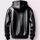 Men s Black Premium Leather Hoodie Handmade Genuine Lambskin Leather Jacket