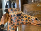 Vintage Leather Wrapped Giraffe Statue