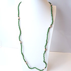 Vintage Old African Jade Trade Bead Necklace Imfibinga Seeds Black Stone Long