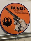 Vintage Style  Blackhawk Revolver  Heavy Steel Orange Metal Quality Sign