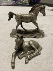 Vintage Hudson Pewter 4in Running Horse   Colt 2in