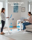 Huanuo 28-inch Height-adjustable Rolling Overbed Table With Cup Holder  White