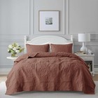  Damask Quilt Size Bedding Sets With 2 Pillow Shams  Boho Bedspread Queen Red
