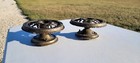 Pair Of Antique Cast Iron Ceiling Light Fixtures 1930s Forged Brass Finish