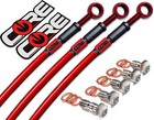 Honda Cbr929rr 2000-2001 Steel Braided Front And Rear Brake Lines Trans Red