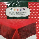 Green Holiday Christmas Fabric Tablecloth Snowflake Design 50  X 70  New