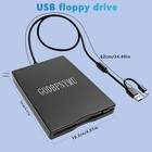 External 1 44mb Usb C Floppy Disk Drive Reader Writer 2-in-1 With Cloth Bag