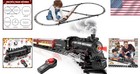 Alloy Remote Control Train Sets With Steam Locomotive light Up Cars And Tracks  