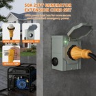 50 Amp 25ft Rv Extension Cord power Inlet Box Waterproof Combo Kit Etl Listed