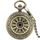 Vintage Mens Handwinding Mechanical Skeleton Pocket Watch Luminous Dial Chain