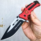 8 25  Military Tactical Fire Fighter Rescue Spring Folding Assisted Pocket Knife