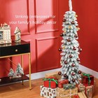 5  Tall Unlit Snow Flocked Artificial Christmas Tree 301 Tips Green Usa