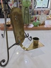 Vintage Solid Brass Wall Sconce Candle Holder Scandinavian Mid Century Hammered 