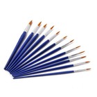 12pcs Wooden Artist Pointed Brush Set For Oil Paint Acrylic Paint  blue 
