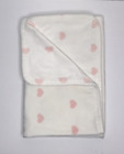  White Pink Hearts Velvety Soft 30x40 Security Lovey Thick Luxury Baby Blanket