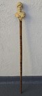 Vintage Mexican Carved Wood Walking Stick Cane Mexico Folk Art