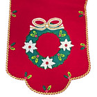 Vtg Bucilla Christmas Poinsettia Wreath 42  Table Runner Felt Sequins Finished