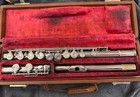 Vtg Artley Silver Flute  Elkhart Indiana W original Case  222049