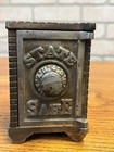 Antique State Safe Cast Iron Combination Dial Lock Still Bank -- Works 