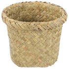 Seagrass Waste Basket Wicker Woven Trash Can Garbage Container Bin Flower Bas   