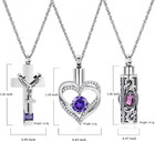 3x Urn Necklace For Ashes For Women Gilrs Heart Cross Cylinder Cremation Jewelry