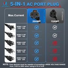 Mictuning 20a 125v Ac Port Plug With 5-in-1 T-blade 18inch 5-in-1  Black 