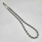 20  Sterling Flower Stamped Navajo desert Pearl Necklace Southwest Squash Pawn