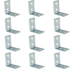 12pcs L-shaped Metal Corner Brackets Right Angle Shelf Furniture Brace Set
