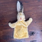 Vtg Steiff Mohair Bunny Rabbit Hand Puppet 1950s Germany No Tags button T