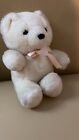 Russ Huggles White Teddy Bear Plush Cream Pinkribbon Stuffed Animal Vintage
