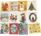 Vintage 1950s Pollyana Glitter Christmas Card Lot Of 12 Different Cards Unused