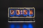 Nixie Tubes Clock In-12 On Acrylic Stand With Sockets 12 24h 4 Tubes Goldblack