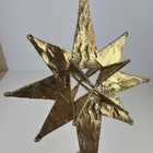    vintage Gold 10  Foil 3d Star Christmas Tree Moravian Hanging Ornament