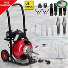 Electric Drain Machine 100ft X 3 8 Inch Plumbing Snake Sewer Auger Cleaner