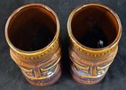 Vintage Tiki Mugs Brown Blue Glaze Ceramic 6 75  Bar Pair Cm World Ttb-20 Retro