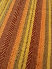 Vtg Mcm 70s Woven Tablecloth 60x87 Orange Yellow Stripe Autumn Boho