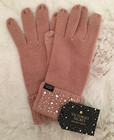 Victoria s Secret Gloves Rhinestone Bling Soft Knit Vs Blush Pink Tech Tips New