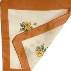 Vintage Hankie Handkerchief Yellow Roses Blue Floral Flowers Design Border Hk1