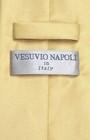 Vesuvio Napoli Solid Gold Color Necktie And Handkerchief Mens Neck Tie Set