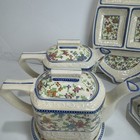 Vtg Rare Circa 1930 Ceramic Japanese Floral Teapot Sugar And Milk Containers