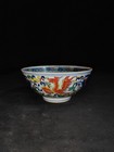 3 9   Yongzheng Dynasty Doucai Porcelain Phoenix Bird Flower Tea Cup Bowl Pair