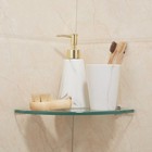 Bathroom Corner Shelf Wall Mount Glass Triangle Rack 7 8 Inch Floating Storag   