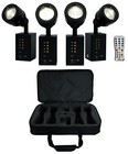 Chauvet Dj Ezpin Zoom Pack 8  Rechargeable Pin Spot Lights remote bag fogger mic