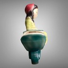 Vintage 1950 s Royal Copley Pottery Planter - Sitting Girl With Wheel Barrow 