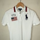 Polo Ralph Lauren Shirt Usa Big Pony Shirt Medium 10-12 White Patriotic