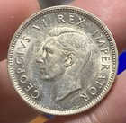 South Africa Km28 1 Shilling 1943 Silver Aunc Patina